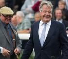 Sheer joy: Sir Michael Stoute celebrates the victory of Ulysses in the Juddmonte International 