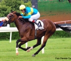 Claudio Colombi in sella a Faciascura si avvia all'arrivo del Premio Mario Incisa Della Rocchetta