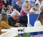 L' allevatore Loris Cipriani e sua figlia nel ring della Aste