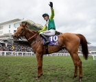 topofthegame-harry-cobden-salutes-the-crowd-after-his-mount-won-the-rsa-chase-dispelling-doubts-over-his-temperament-12-03-2019
