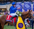 Modern Games (William Buick) after his win in the Breeders’ Cup Juvenile Turf at Del Mar, USA 06 11 2021