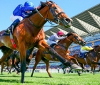 Coroebus just gets up to deny Lusail (centre) in a tight finish to the St James’s Palace 14 06 2022 Ascot UK