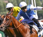 Maxime Guyon-celebrates-after-polydream-beat-james-garfield-in-the-prix-maurice-de-gheest-2018