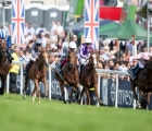 Anthony Van Dyck (right) pushes ahead in a thrilling Derby finale, Epsom June 1 2019