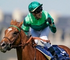 CHANTILLY, FRANCE – JUNE 02 Cristian Demuro riding Sottsass (green) win The Qipco Prix Du Jockey Club during The Qipco Prix du Jockey Club