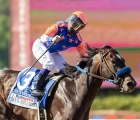 umbertino-rispoli-esulta-per-la-vittoria-nel-santa-anita-derby-con-rock-your-world-usa-04-04-2021