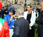  16 settembre 2018 À PARISLONGCHAMP,  ET 1, ET 2 ET 3 FABRE À L'ARRIVÉE DU PRIX FOY, acec le jockey Barzalona