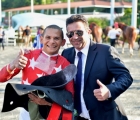 ll jockey Foster Antonio con il suo allenatore