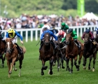 Blue Point battles it out with Dream Of Dreams (yellow cap) in a thrilling finish to the Diamond Jubilee Stakes, Ascot 22 06 20199
