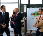 Al centro: il Dr. Fabio Schiavolin AD di Snaitech illustra i nuovi programmi, a sinistra l'Assessore Rabaiotti ed a destra il Dj Nicola Savino