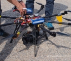 Il drone per le riprese televisive aeree.